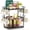 Black + Black, variant on 2 Tier Coffee Mug Holder Station Bar Organizer Countertop, Mug Cup Tree Rack for Kitchen Office, Storage Shelf with 12 Hooks, Creat Stylish Coffee Corner, White-Black