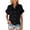 #00-Black, variant on Ichuanyi Womens Cotton Button Down Shirt Casual Short Sleeve Loose Fit Collared Linen Work Blouse Tops with Pocket,Button On Shirt