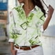 thumbnail image 1 of Fiudx Camisas para Mujer Camisa con Botones de Solapa Estampada de Serie Informal Regular de Manga Larga para Mujer, 1 of 5