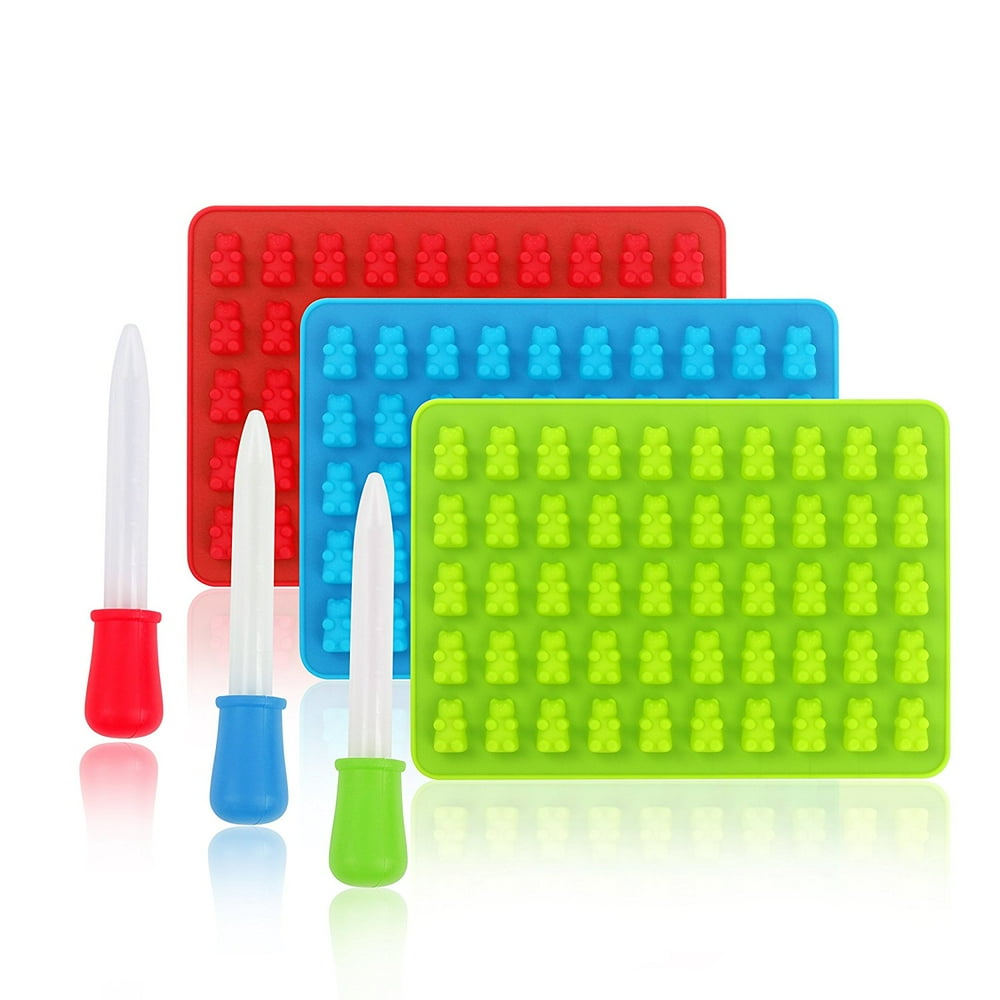Silicone Gummy Bears Candy Molds Chocolate Molds 50 Cavities With Bonus