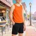 thumbnail image 2 of Splozh Boys Sleeveless Shirt Boys Sleeveless Shirt Undershirts Workout Base Layer Vest Soccer Shirts Casual Athletic Tees 18-24 Months,Orange, 2 of 5