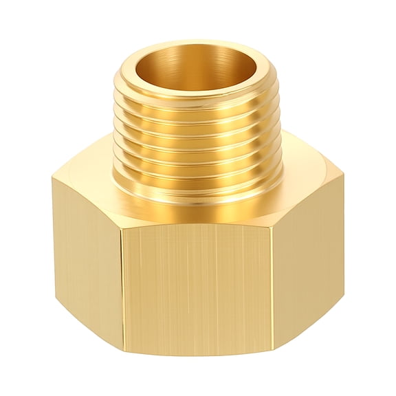 Uxcell 1PCS Brass Pipe Fitting, 1" FeMale NPT x 3/4" Male NPT Thread Brass Hex Extension Adapter for Tub Spout/Shower