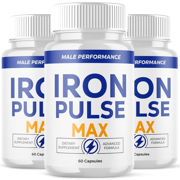 Iron Pulse Max Advanced Formula Pills All Natural Vitamin Supplement 180 Capsules