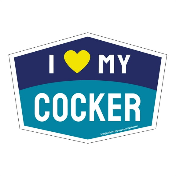 I Love My Cocker Hexagon Shaped Magnet