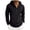 Black, variant on Mens Linen Hoodies Shirts Quarter Button Drawstring Long Sleeve Summer Hoodies Pullover Casual Lightweight Summer Beach Tops