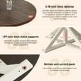 thumbnail image 5 of ChVans 47" Round Dining Table for 4 People, Rustic Farmhouse Wooden Round Table for Kitchen Living Roon Dinning Room, 5 of 9