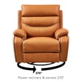 thumbnail image 2 of BedLuxury Dual Motor Power Swivel Rocker Recliner with USB Port, Orange, 2 of 8