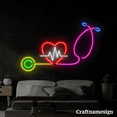 thumbnail image 2 of Craftnamesign Stethoscope Heartbeat Neon Sign for Clinic Room Hospital Wall Decor, 2 of 5