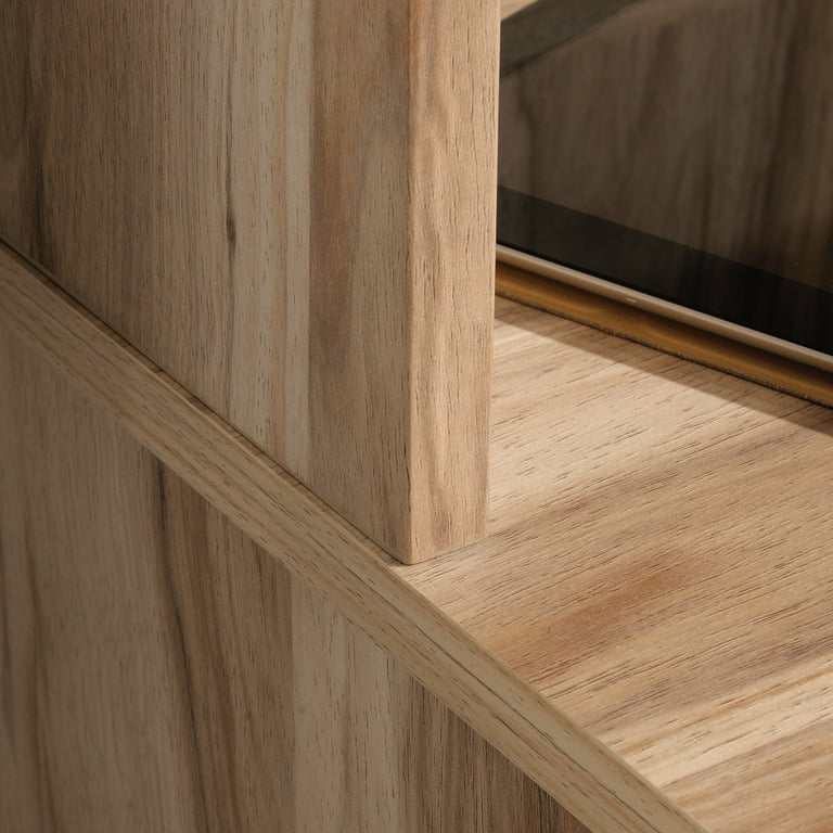 Sauder Portage Park 2-Shelf Library Bookcase Hutch, Kiln Acacia