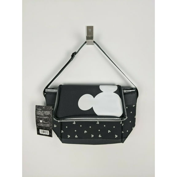 Disney Mickey Mouse charcoal grey heads insulated cooler lunch tote bag