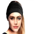 thumbnail image 2 of African Headbands for Women Head Wraps Hair Scarf Knotted Hairbands Black Stylish Head Wraps Wide Elastic Head Scarf for Women and, 2 of 7