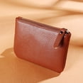 thumbnail image 2 of Monedero para mujer, monedero con cremallera y estampado de lichi, color liso, de piel sintética suave, tarjetero, 2 of 6