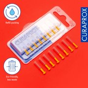Curaprox CPS 09 Prime Refill Interdental Brushes, Yellow, Gentle Cleaning of Tight Gaps, for Adults, 8 Count
