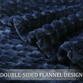 thumbnail image 2 of Exclusivo Mezcla Large Soft Fleece Throw Blanket, 50"x70" Stylish Jacquard Throw Blanket for Couch, Cozy, Warm, Lightweight Navy Blue Blanket, 2 of 9