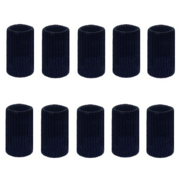 Finger Joint Compression Protectors10 Pcs,Adult Finger Brace Splint Sleeve,Thumb Support Protector,Soft Comfortable Cushion Pressure Finger Straps,Safe Elastic Breathable Finger Cots (Black)