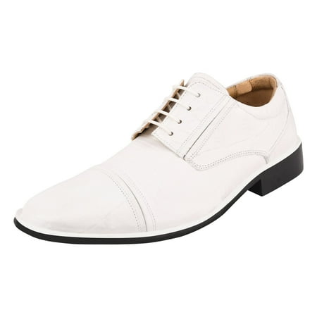 

LIBERTYZENO Mens Oxford Formal Dress Shoes For Adult Male White