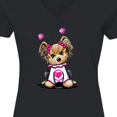 thumbnail image 4 of Inktastic Love Bug Yorkie Women's V-Neck T-Shirt, 4 of 5