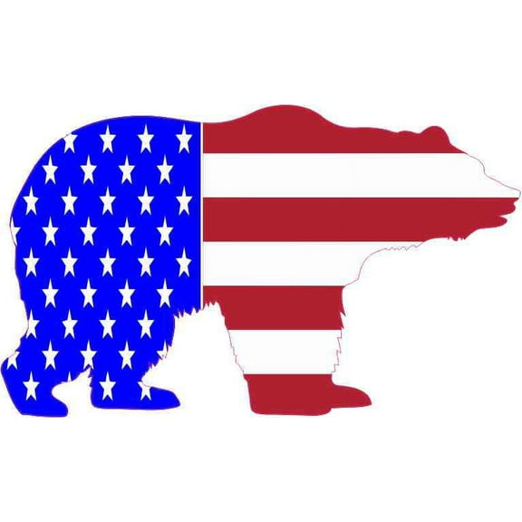 5in x 3in American Bear Sticker Vinyl Wildlife Vehicle Bumper Stickers