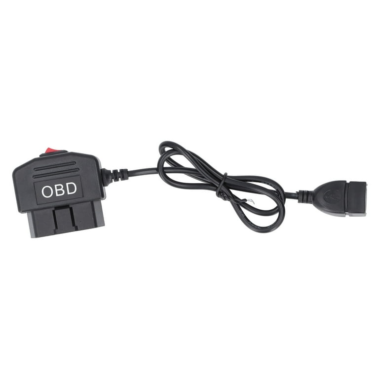 Universal OBD Power Cable for Dash Camera,24 Hours Surveillance/Acc Mode  with Switch Button(USB-C Port) 
