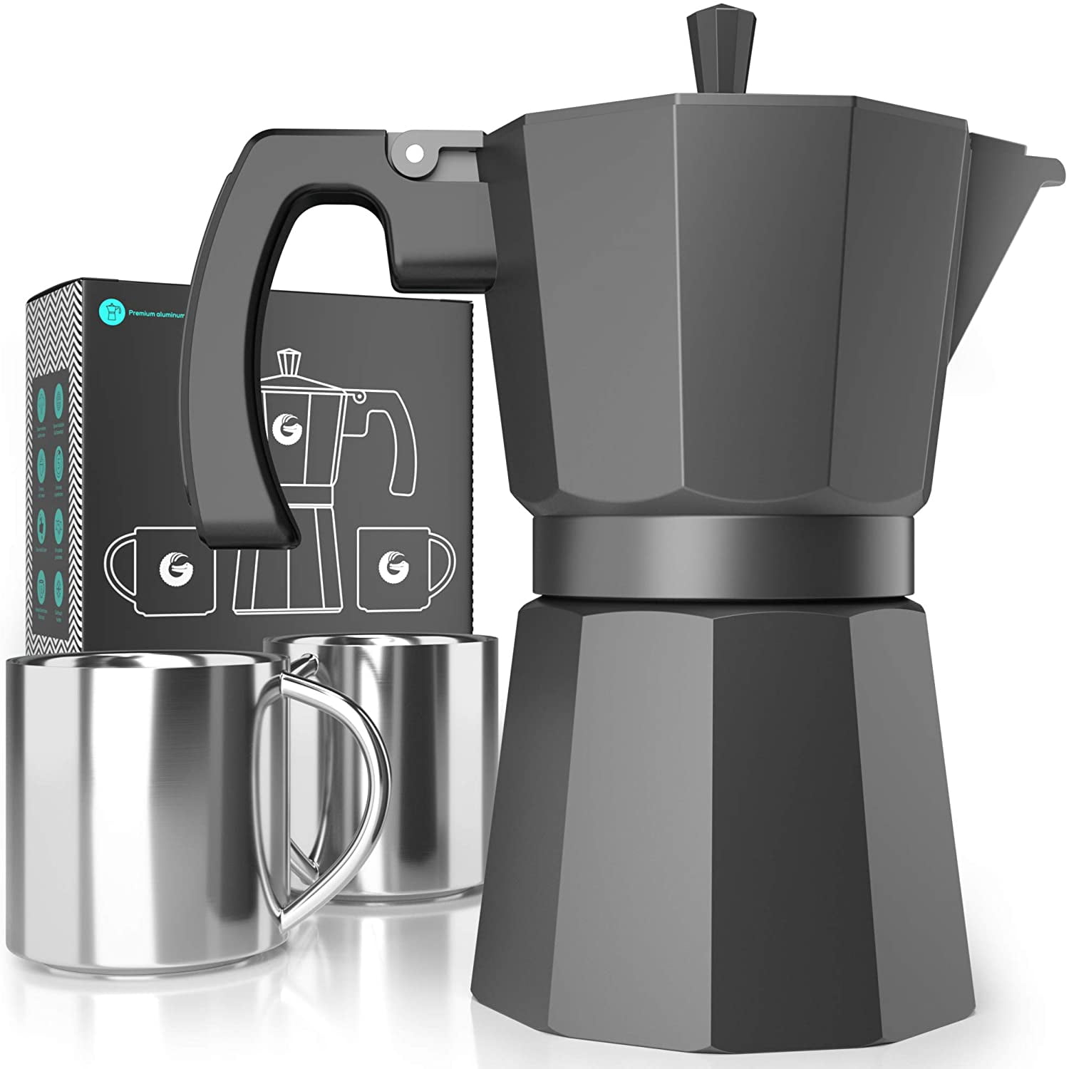 AllTopBargains 3 -Cup Stovetop Espresso Coffee Maker Pot - Walmart.com