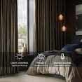 thumbnail image 2 of Half Price Drapes Signature Java Grommet Natural Grey Velvet Blackout Curtains (1 Panel), 50WX 84L, 2 of 11