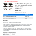 thumbnail image 2 of Rear Brake Pad Set - Compatible with 2013 - 2018 Mercedes-Benz G63 AMG 2014 2015 2016 2017, 2 of 2