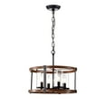 thumbnail image 3 of Warehouse of Tiffany Akua Metal Wood Grain/Matte Black 4-light Chandelier, 3 of 5