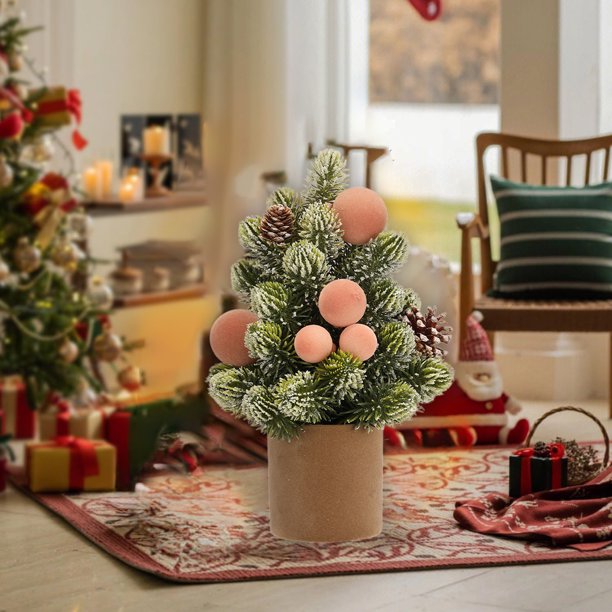 Mini Adorno Navideo Para Rbol, Pequeo Adorno De Rbol De Navidad, 15 Cm De Alto, De Cristal, Para Sala De Estar, Escritorio, Dormitorio, Decoracin Festiva Del Hogar, Juego De Adornos, UKHBMC