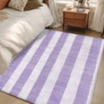 thumbnail image 5 of Purple Linen Stripes Washable Area Rugs 3'x5', Vintage Country Low Pile Throw Living Room Rug Non-Slip Sturdy Edge Binding Carpet for Indoor Entryway Bedside Kitchen, 5 of 9