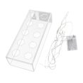 thumbnail image 4 of Cajas de flores Titular de agua Florero de acrílico Mesa rectangular Centro de mesa Ornamento Escritorio Florero de brote bajo Florero de flauta para 25x10x6.5cmLuz LED perfecl florero de acrílico, 4 of 8