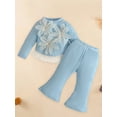 thumbnail image 4 of BemeyourBBs Baby Girls 2-piece Outfit, Long Sleeve Flowers T-shirt Flare Pants, 4 of 9