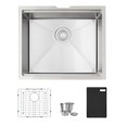 thumbnail image 1 of Stylish Undermount 22" Stainless Steel Single Bowl Workstation Kitchen Sink with 3 accs S-622WK, 1 of 12