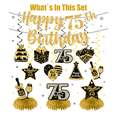 thumbnail image 4 of Morabloomy 75th Birthday Decorations Banner Black and Gold Honeycomb Centerpieces 1 Count, 4 of 5