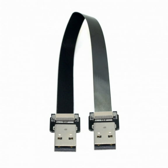 Xiwai USB 2.0 Type-A Male to Type-A Male Data Flat Slim FPC Cable for FPV and Disk and Scanner and Printer