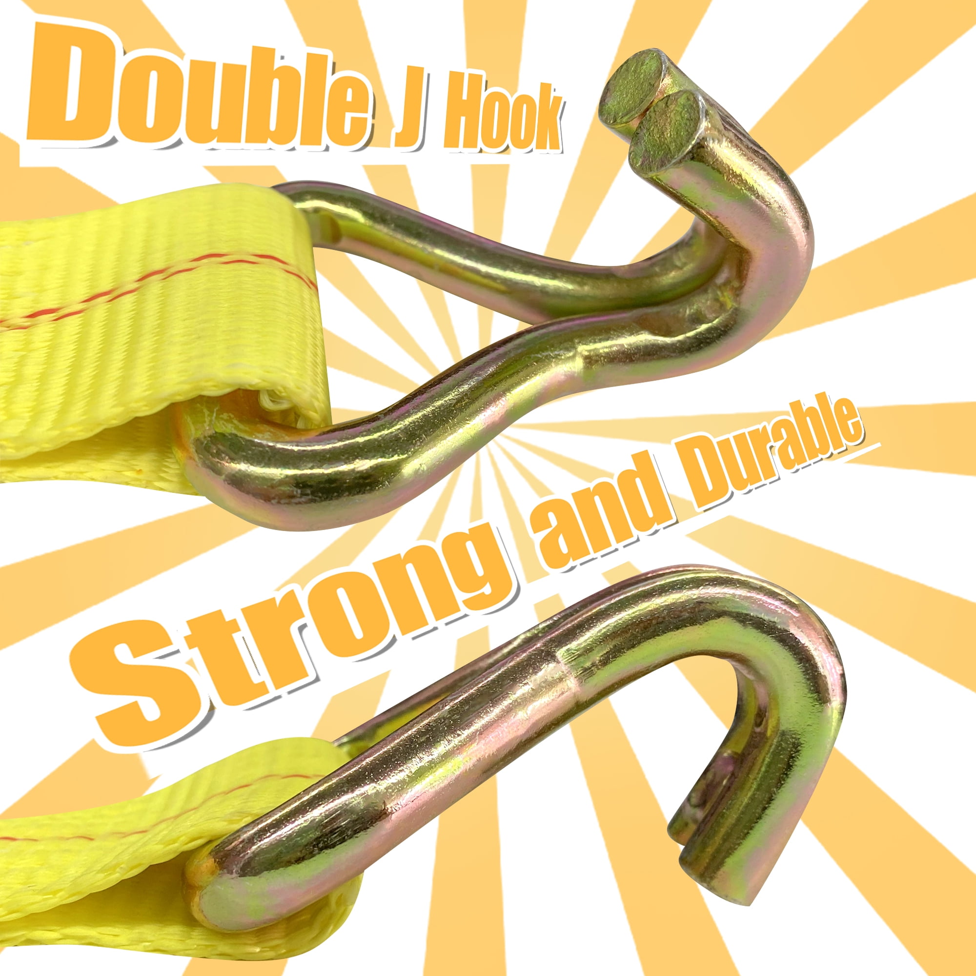 KJE Ratchet Straps Heavy Duty(4 Pack), 2" x 15' Ratchet Strap 10,000 Lbs Max Break Strength