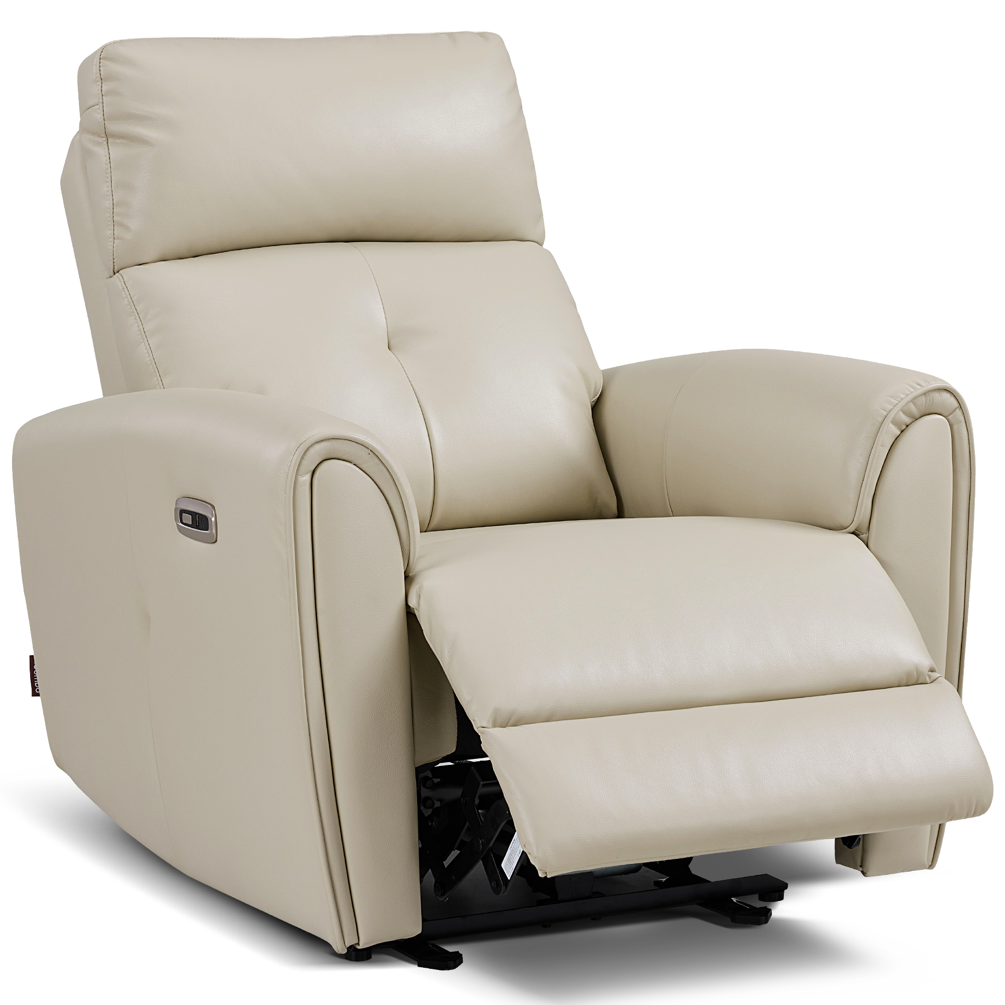 MCombo Zero Wall Hugger Power Recliner Chair for Small Spaces, Small Living Room, FSC Certified, Faux Leather, Beige