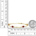 thumbnail image 2 of 18K Yellow Gold Plated Silver Ruby Red Mystic Topaz and White Lab Grown Diamond Tennis Bracelet for Women | 3.50 Cttw | Gemstone November Birthstone | Oval 7X5MM | 6 inch + 1 inch Extender, 2 of 3