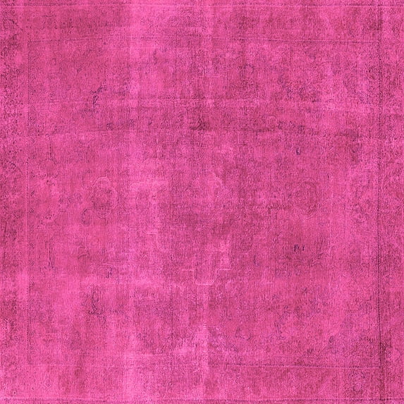 Ahgly Company Indoor Square Oriental Pink Industrial Area Rugs, 7' Square
