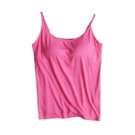 Baywell Women Backless Crop Cami Top with Bult-in Bra Basic Sleeveless Corset Bustier Tank Tops Pink 40ABC 42C 44A