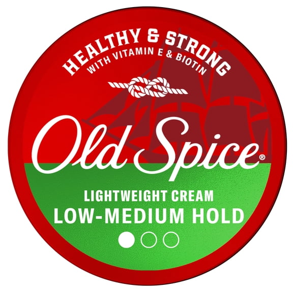 Old Spice Lightweight Cream for Men, Healthy and Strong with Vitamin E and Biotin, Men's Hair Styling Lightweight Cream, Low-Medium Hold, Matte Finish, 2.22 oz