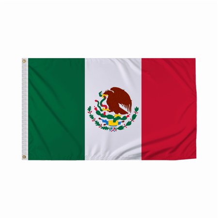 Promopatriot Mexico Country Flag 3x5 Ft Outdoor Nylon Double Stitched Edges Canvas Header Brass Grommets 3'x5' Mexico