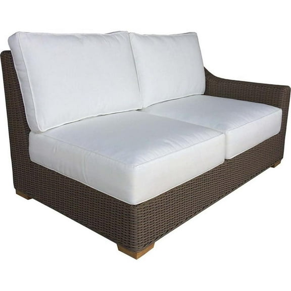 Padma's Plantation Nautilus Wicker Patio Right Loveseat in Kubu Gray