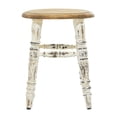 thumbnail image 5 of DecMode Wood Stool with Brown Wood Top, White, 5 of 10