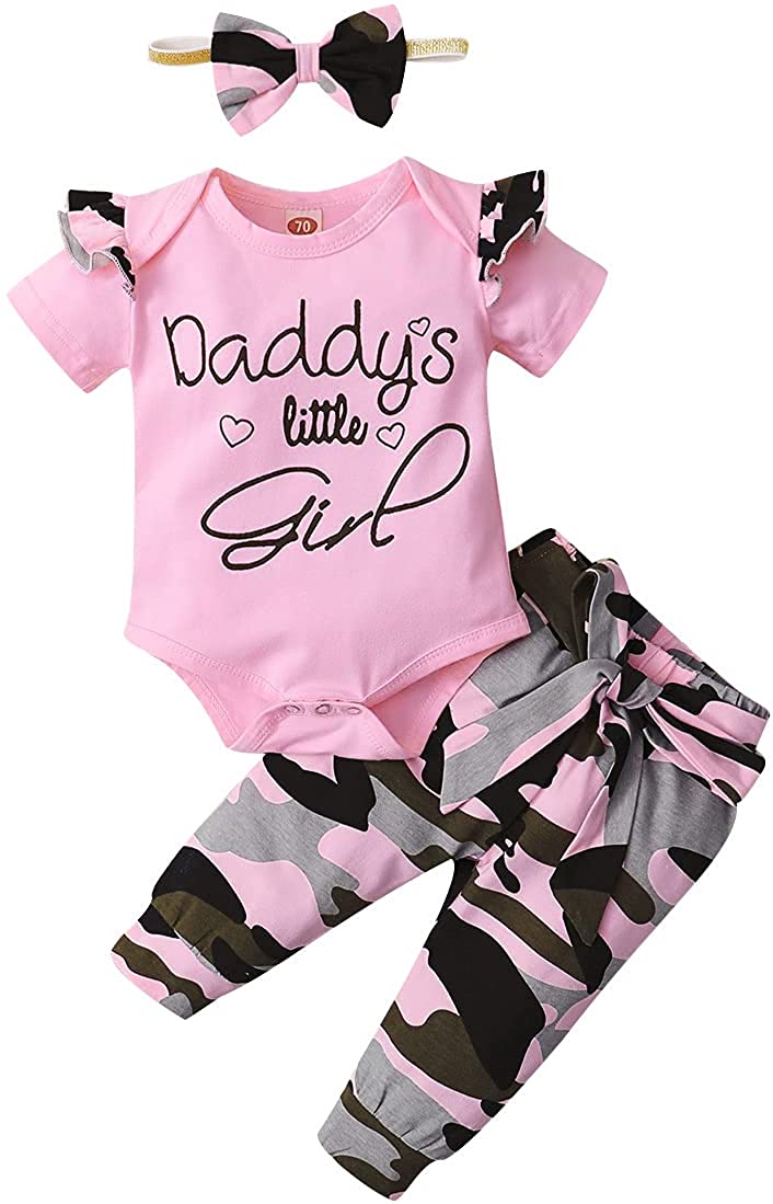 Caretoo 3 Pieces Bebe Filles Body Tops Tenues Ensemble Coton Doux Infantile Fille A Manches Longues Ensembles De Vetements Walmart Com