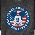 thumbnail image 3 of Disney - Americana - Mickey Peace Love Usa - Men's Crew Neck Fleece Pullover, 3 of 6