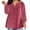 Hot Pink Plus Size Shirts, variant on Plus Size Lounge Tops for Women Long Sleeve Shirts Casual Loose Fit V-Neck Solid Color Basic T-Shirt ,S-5XL