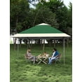 thumbnail image 2 of COZONY 13' x 13' Pop Up Gazebo Tent，Double Roof Patio Canopy , Portable Sun Shelter with 4 Stanbags, 8 Stakes Adjustable Gazebos for Deck, Backyard, Garden, Patio, Lawns, Dark Green & Gray, 2 of 7