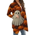 thumbnail image 7 of Uaswgudfs ​Women's Cardigan Autumn Themed Trench Coat - Black Cat Bats Pumpkin Print Open Front Relaxed Fit Seasonal Celebration​, 7 of 7