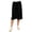 Black, variant on Apparel Basic Womens Ribbed Knit Drawstring Flared Capri Pants