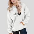 thumbnail image 4 of Spazoro Girls Hooded Sweatshirts, Love Print Fashion Long Sleeve Soft & Comfy Fall Winter Tops for Girls White Size 14 T, 4 of 6